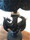 Draken lamp, exclusieve lamp met 2 draken aan een pilaar - 3 - Thumbnail
