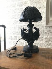 Draken lamp, exclusieve lamp met 2 draken aan een pilaar - 6