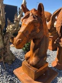 gietijzeren-sculptuur-paardenhoofd , paard , tuinbeeld - 5