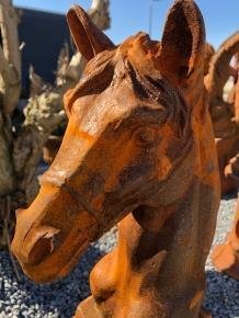 gietijzeren-sculptuur-paardenhoofd , paard , tuinbeeld - 6