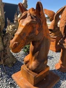 gietijzeren-sculptuur-paardenhoofd , paard , tuinbeeld - 7