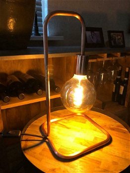 Hand made en uniek design, koperen tafellamp ,lamp - 0