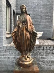 Maria beeld, koper-look, tuinbeeld Maria groot,moeder Maria 