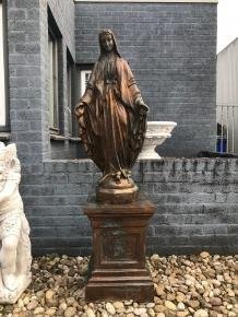 Maria beeld, koper-look, tuinbeeld Maria groot,moeder Maria - 1