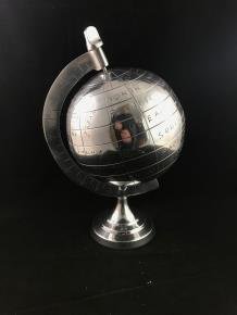 Wereldbol , globe, aluminium op voet ,kado ,wereld - 5