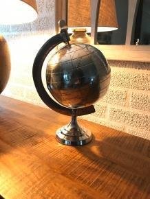 Wereldbol , globe, aluminium op voet ,kado ,wereld - 6