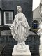 Maria op een sokkel, tuinbeeld Maria, stenen beeld, groot - 2 - Thumbnail