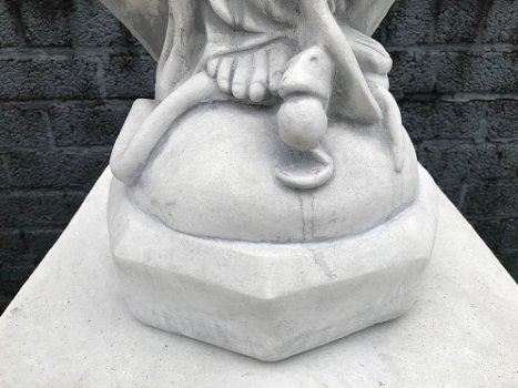 Maria op een sokkel, tuinbeeld Maria, stenen beeld, groot - 5