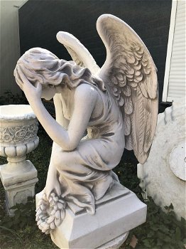 Mooie forse knielende engel, prachtig scherp beeld - 5