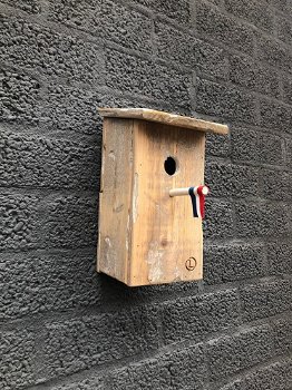 Uniek vogelhuis met Nederlandse vlag, vogel - 1