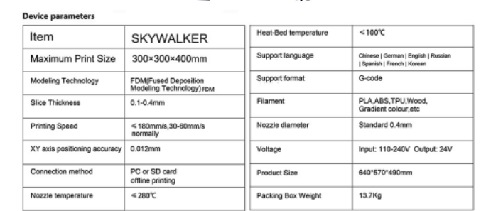 CREASEE SKYWALKER 3D Printer, 3.5inch Touch Screen, TMC2208 - 3