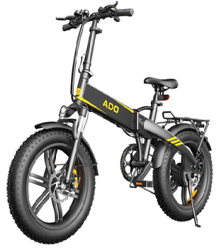 ADO A20F XE 250W 10.4 AH Lithium-Ion Battery E-bike - Black - 0
