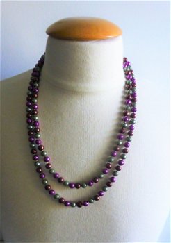 Superlange glasparelketting, schitterende kleuren - 1