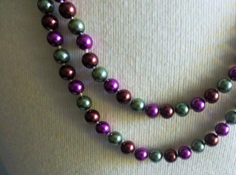 Superlange glasparelketting, schitterende kleuren - 2