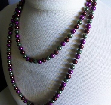 Superlange glasparelketting, schitterende kleuren - 3