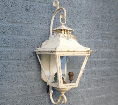 Prachtige vintage wandlamp crème , voor binnen & buiten - 4