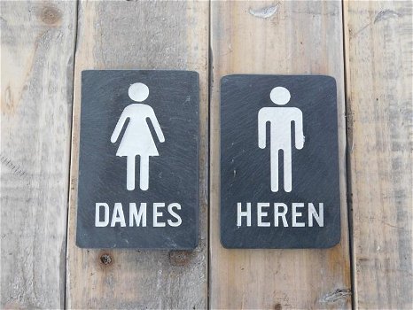 Set wc-bordjes Dames & Heren , leisteen , wc - 0