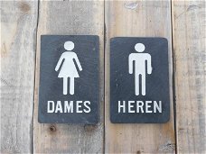 Set wc-bordjes  Dames & Heren , leisteen , wc