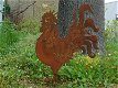 Silhouette van een haan, rustiek, metalen dier - 0 - Thumbnail