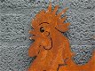 Silhouette van een haan, rustiek, metalen dier - 5 - Thumbnail