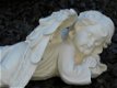 Slapende engel - polystone wit ,graf engel,graf beeld - 4 - Thumbnail