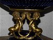 Bronzen beeld schaal met Engelen en een glazen schaal - 1 - Thumbnail
