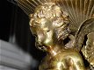 Bronzen beeld schaal met Engelen en een glazen schaal - 7 - Thumbnail