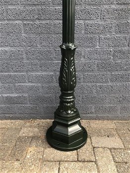 Buitenlamp, lantaarn,aluminium paal, groen vierkante kap 240 - 1