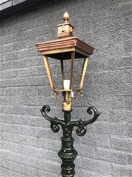 Buitenlamp, lantaarn,aluminium paal, groen vierkante kap 240 - 3