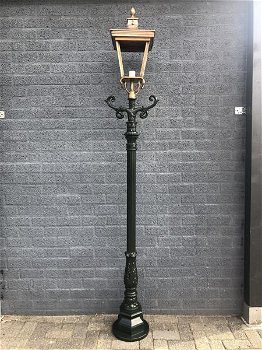 Buitenlamp, lantaarn,aluminium paal, groen vierkante kap 240 - 4