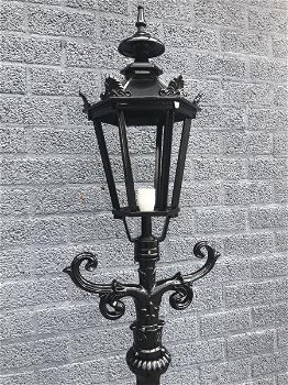 Buitenlamp,park lamp, lantaarn en glas, aluminium,235 cm - 1