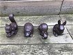 Een set van 4 dieren, een eekhoorn, egel, slak , konijn - 1 - Thumbnail