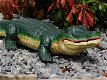 Gietijzeren beeld van een krokodil, in kleur, tuinbeeld - 5 - Thumbnail