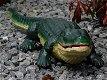 Gietijzeren beeld van een krokodil, in kleur, tuinbeeld - 6 - Thumbnail