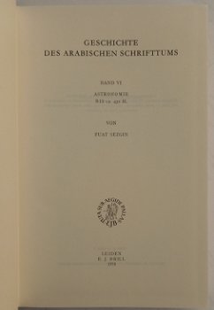 Geschichte des Arabischen Schrifttums. Band VI. Astronomie - 1