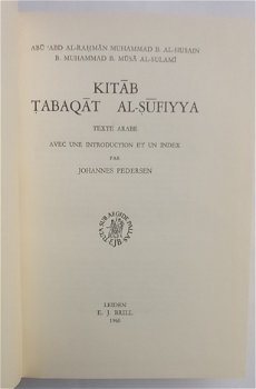 Kitab Tabaqat Al-Sufiyya 1960 Al-Sulami Brill Hardcover - 2