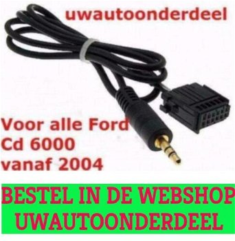 Aux input kabel Ford Cd6000 Mp3 speler Iphone 4 5 5s Ipod - 0