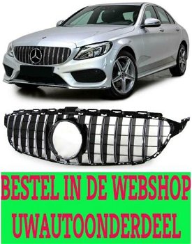 Mercedes W205 C Klasse Grill Sportgrill Hoogglans Zwart AMG - 0