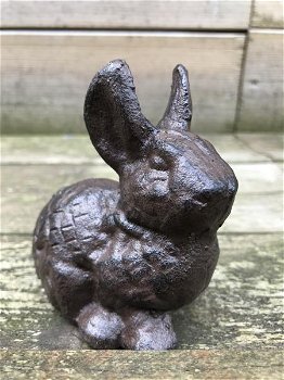 Konijn beeld, gemaakt van gietijzer, konijn,kado - 0