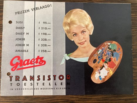 Mooie brochure GRAETZ Portable Transistorradio's 1961 (D745) - 0