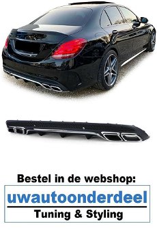 Mercedes C Klasse W205 C63 AMG Look diffuser Chrome - 0