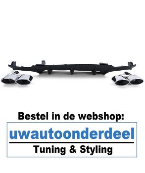 Mercedes C Klasse W204 C63 AMG Look diffuser Mat Zwart - 1