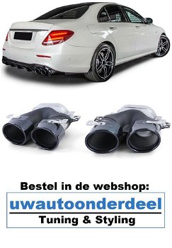 Uitlaat Sierstuk Zwart Mercedes E Klasse W213 AMG Look - 0