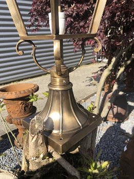 Lamp messing-koper X op voet, uitstraling,buitenlamp - 1