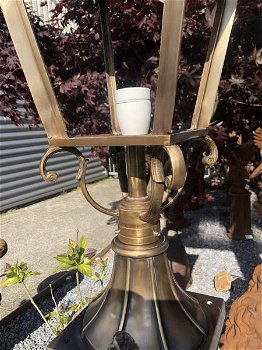 Lamp messing-koper X op voet, uitstraling,buitenlamp - 5