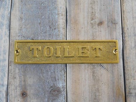 Messing bordje Toilet , voor Toiletdeur - 1