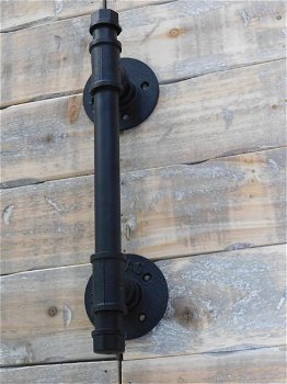 Prachtige forse industriële deurgreep, ijzer zwart modern - 2