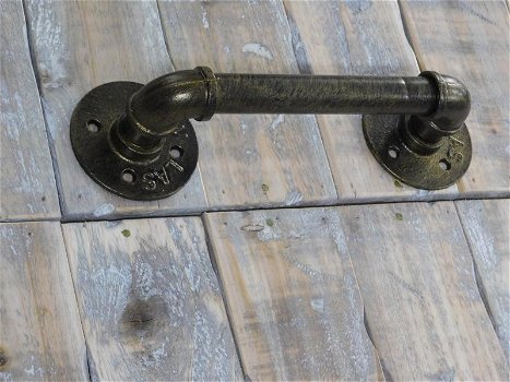 industriële deurgreep, ijzer brons antiek,deurgreep - 2
