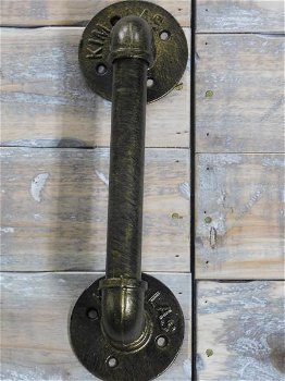 industriële deurgreep, ijzer brons antiek,deurgreep - 3