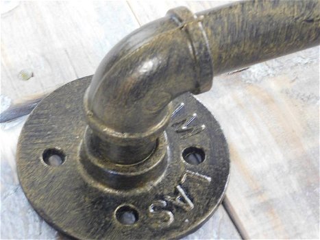 industriële deurgreep, ijzer brons antiek,deurgreep - 6